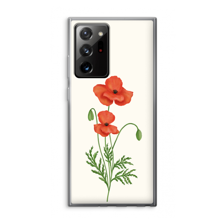 Red poppy: Samsung Galaxy Note 20 Ultra / Note 20 Ultra 5G Transparant Hoesje