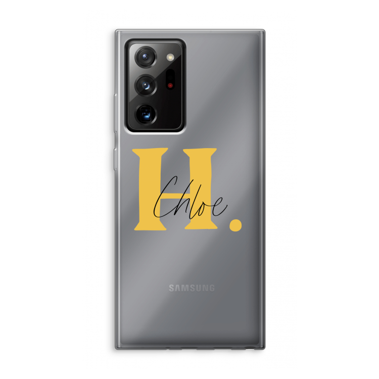 Amber Script: Samsung Galaxy Note 20 Ultra / Note 20 Ultra 5G Transparant Hoesje