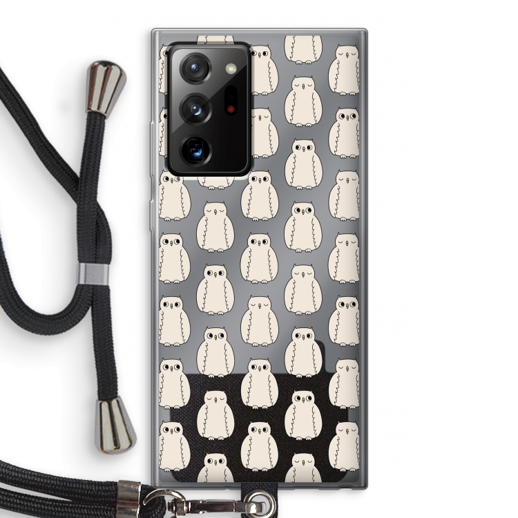 Uilen: Samsung Galaxy Note 20 Ultra / Note 20 Ultra 5G Transparant Hoesje met koord