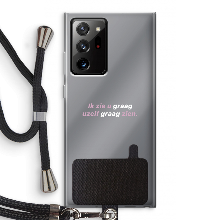 uzelf graag zien: Samsung Galaxy Note 20 Ultra / Note 20 Ultra 5G Transparant Hoesje met koord