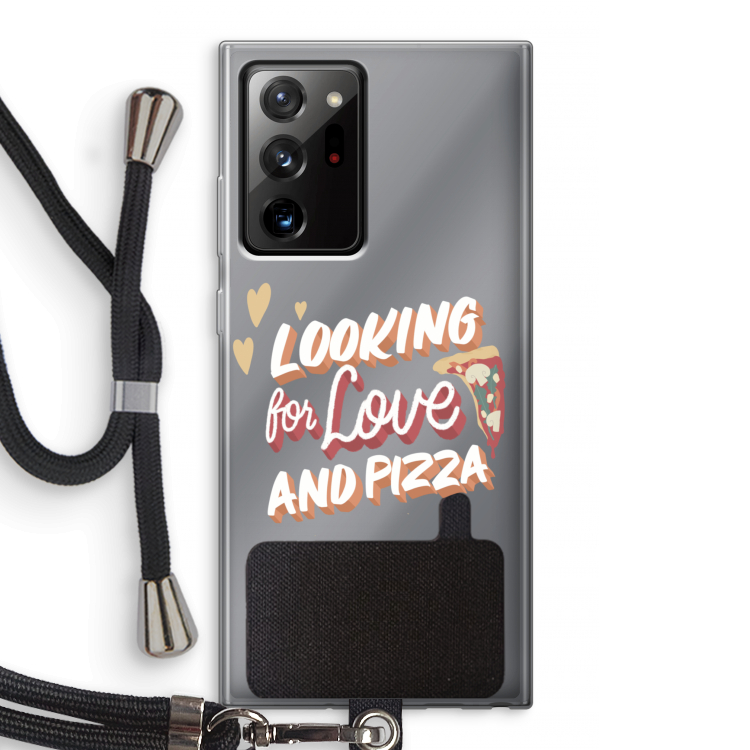Pizza is the answer: Samsung Galaxy Note 20 Ultra / Note 20 Ultra 5G Transparant Hoesje met koord