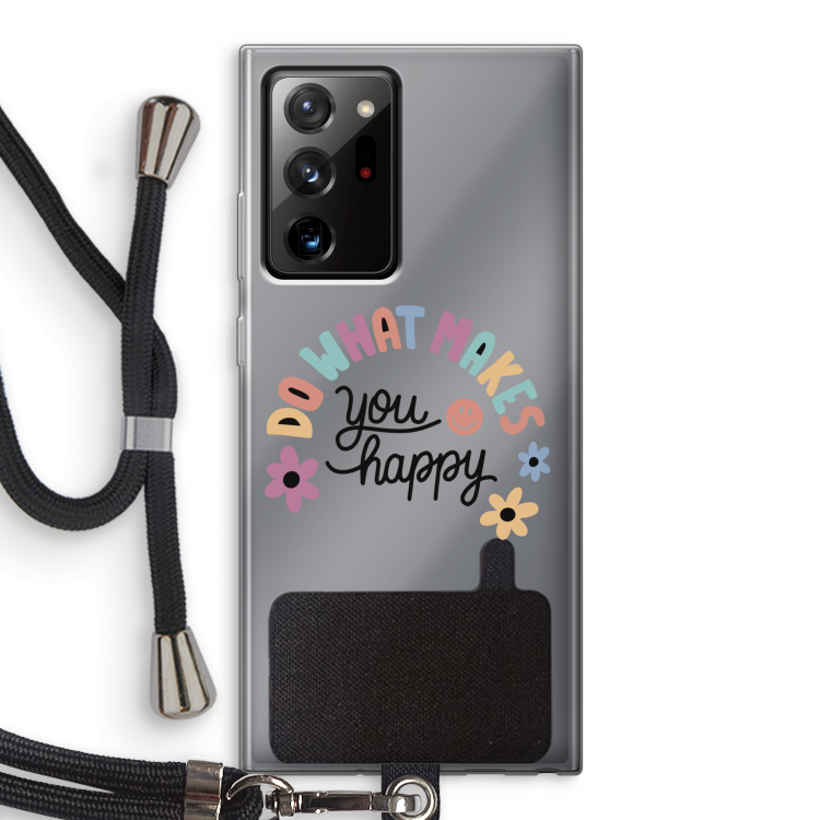 Happy days: Samsung Galaxy Note 20 Ultra / Note 20 Ultra 5G Transparant Hoesje met koord