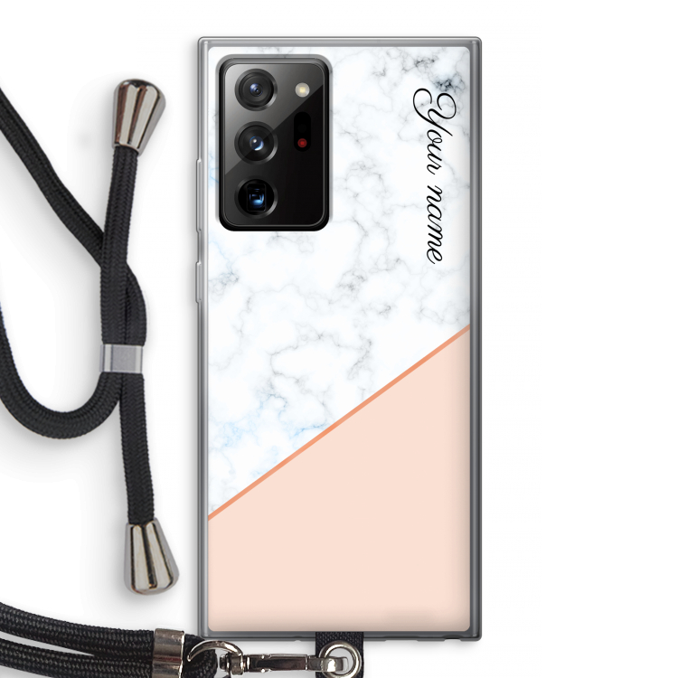 Marmer in stijl: Samsung Galaxy Note 20 Ultra / Note 20 Ultra 5G Transparant Hoesje met koord