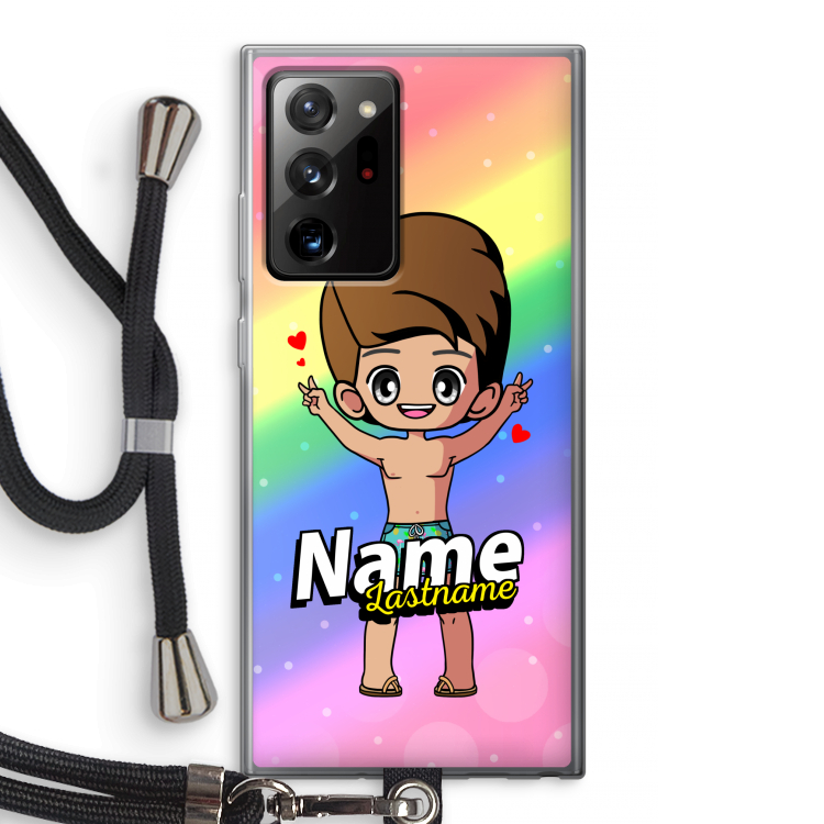 Chibi Maker man: Samsung Galaxy Note 20 Ultra / Note 20 Ultra 5G Transparant Hoesje met koord