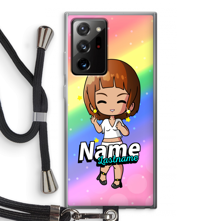 Chibi Maker vrouw: Samsung Galaxy Note 20 Ultra / Note 20 Ultra 5G Transparant Hoesje met koord