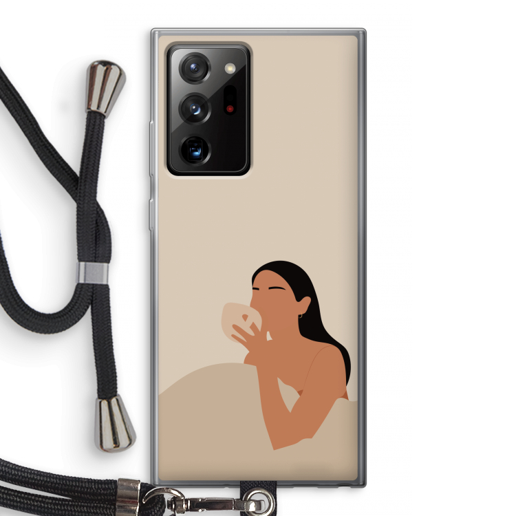 Fresh coffee: Samsung Galaxy Note 20 Ultra / Note 20 Ultra 5G Transparant Hoesje met koord