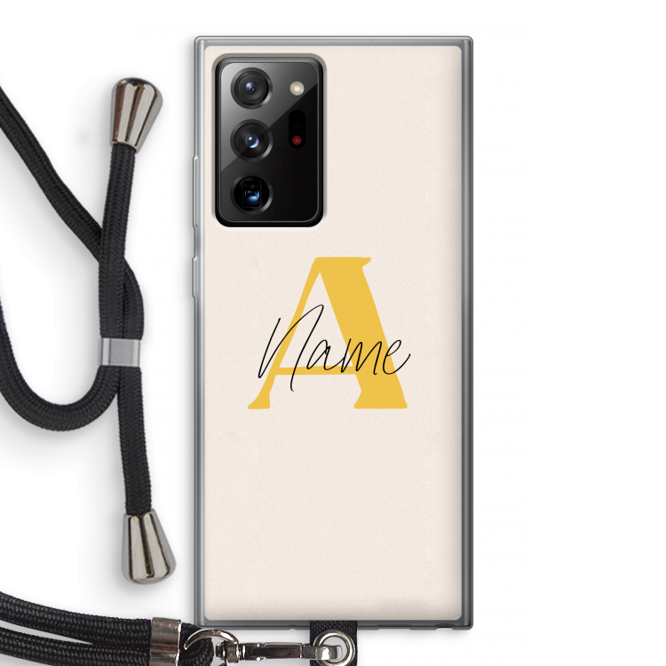 Amber Script: Samsung Galaxy Note 20 Ultra / Note 20 Ultra 5G Transparant Hoesje met koord