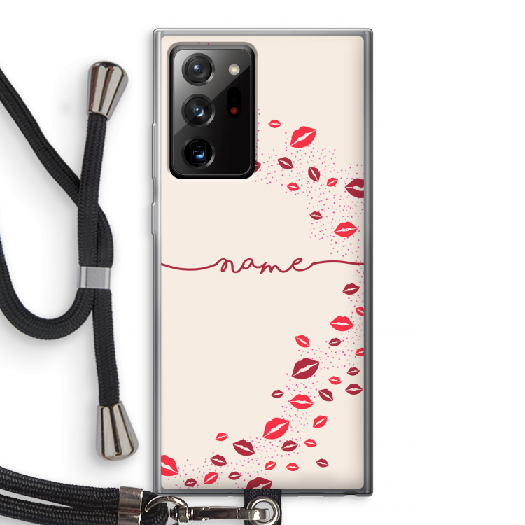 Kusjes: Samsung Galaxy Note 20 Ultra / Note 20 Ultra 5G Transparant Hoesje met koord