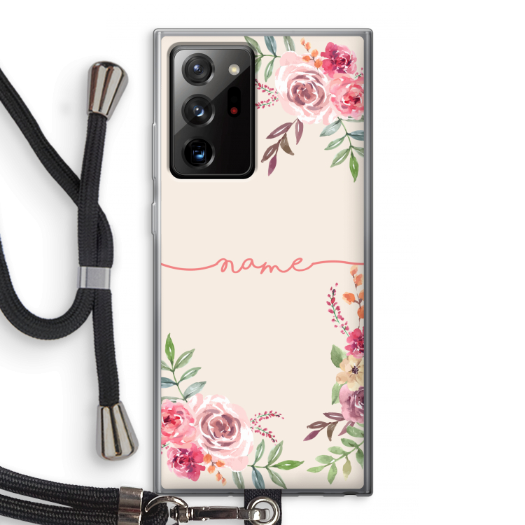 Rozen: Samsung Galaxy Note 20 Ultra / Note 20 Ultra 5G Transparant Hoesje met koord
