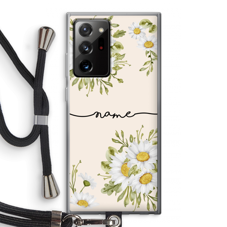 Daisies: Samsung Galaxy Note 20 Ultra / Note 20 Ultra 5G Transparant Hoesje met koord