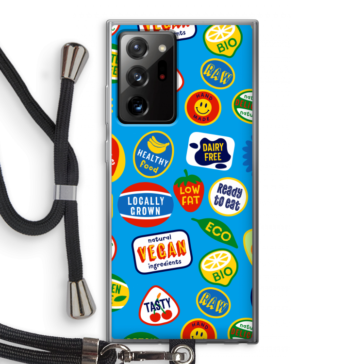 Fruitsticker: Samsung Galaxy Note 20 Ultra / Note 20 Ultra 5G Transparant Hoesje met koord