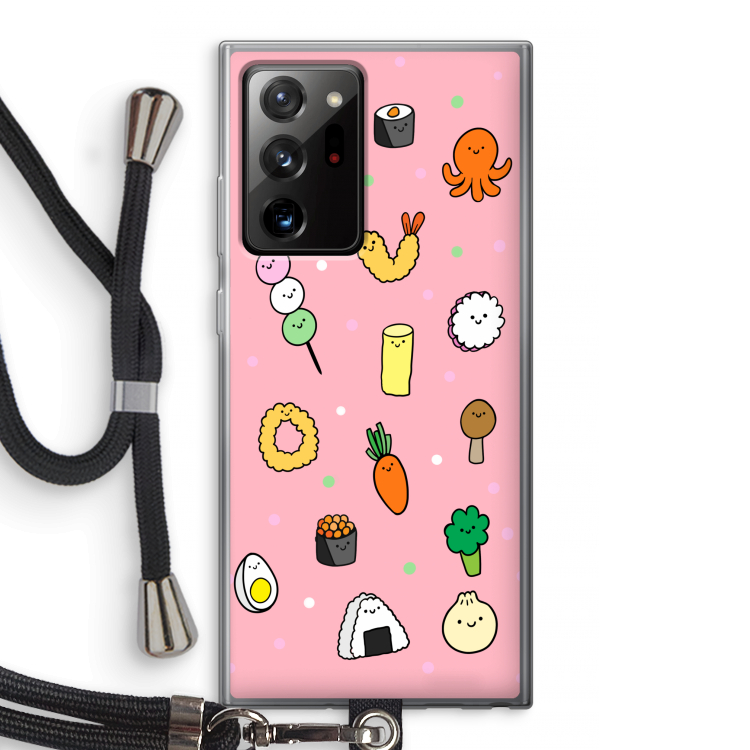 Happy bento friends: Samsung Galaxy Note 20 Ultra / Note 20 Ultra 5G Transparant Hoesje met koord
