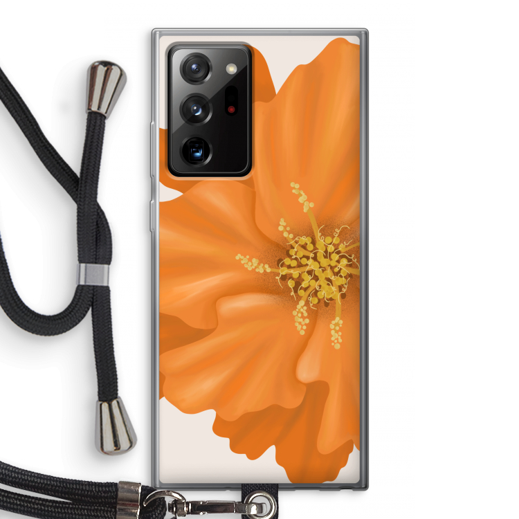 Orange Ellila flower: Samsung Galaxy Note 20 Ultra / Note 20 Ultra 5G Transparant Hoesje met koord