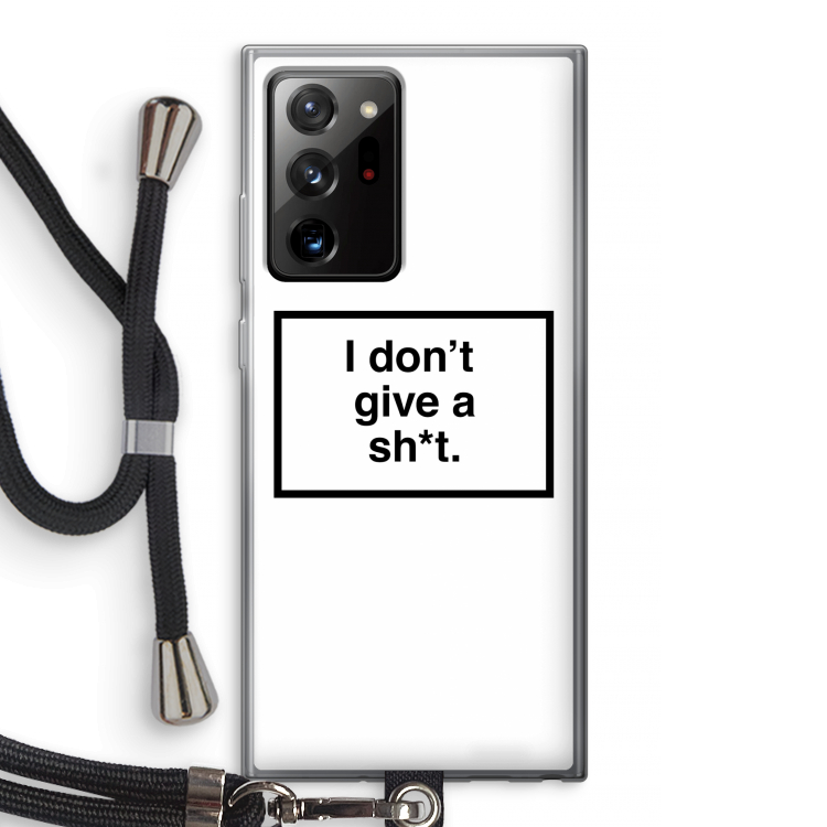 Don't give a shit: Samsung Galaxy Note 20 Ultra / Note 20 Ultra 5G Transparant Hoesje met koord