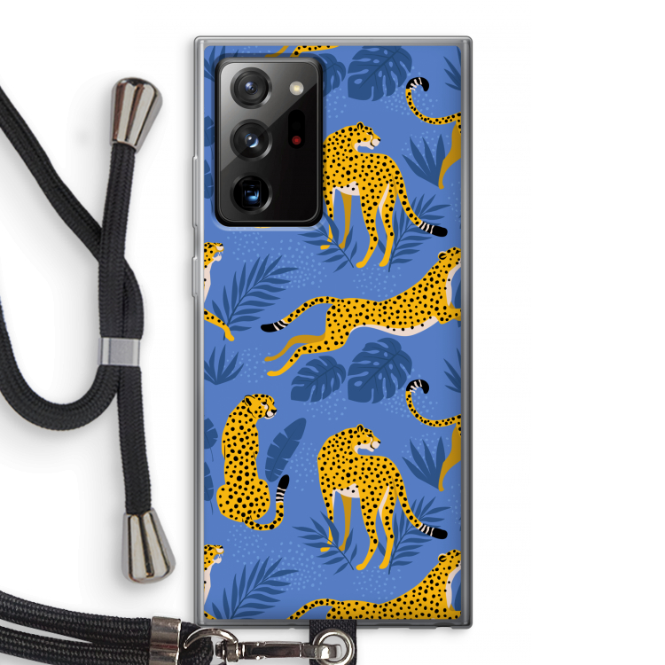 Luipaard: Samsung Galaxy Note 20 Ultra / Note 20 Ultra 5G Transparant Hoesje met koord