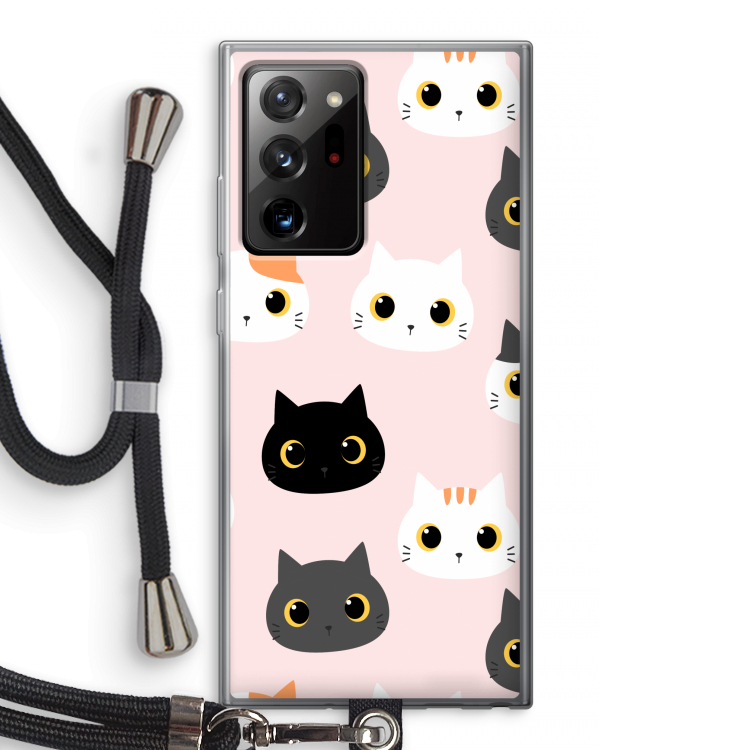 Katten: Samsung Galaxy Note 20 Ultra / Note 20 Ultra 5G Transparant Hoesje met koord