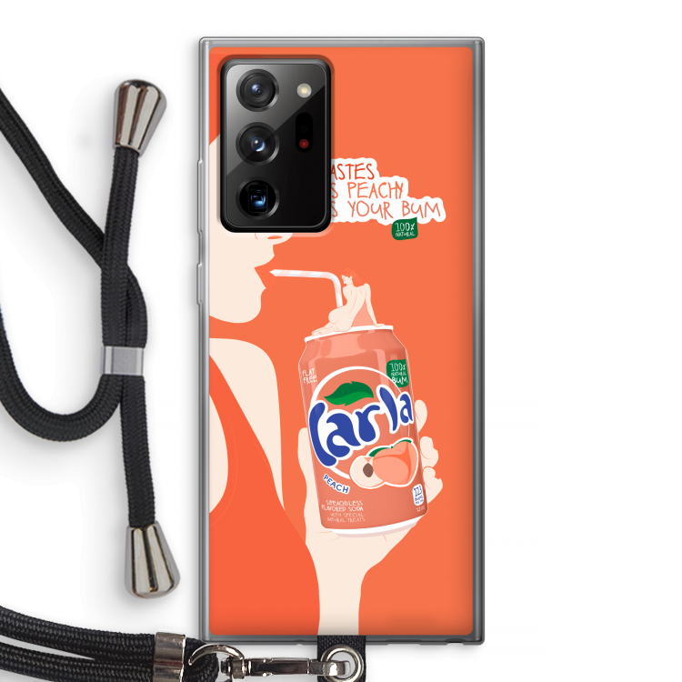 Peach please!: Samsung Galaxy Note 20 Ultra / Note 20 Ultra 5G Transparant Hoesje met koord