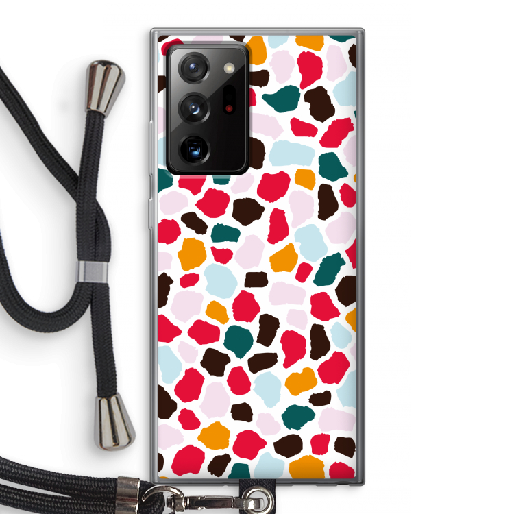 Colored Giraffe: Samsung Galaxy Note 20 Ultra / Note 20 Ultra 5G Transparant Hoesje met koord