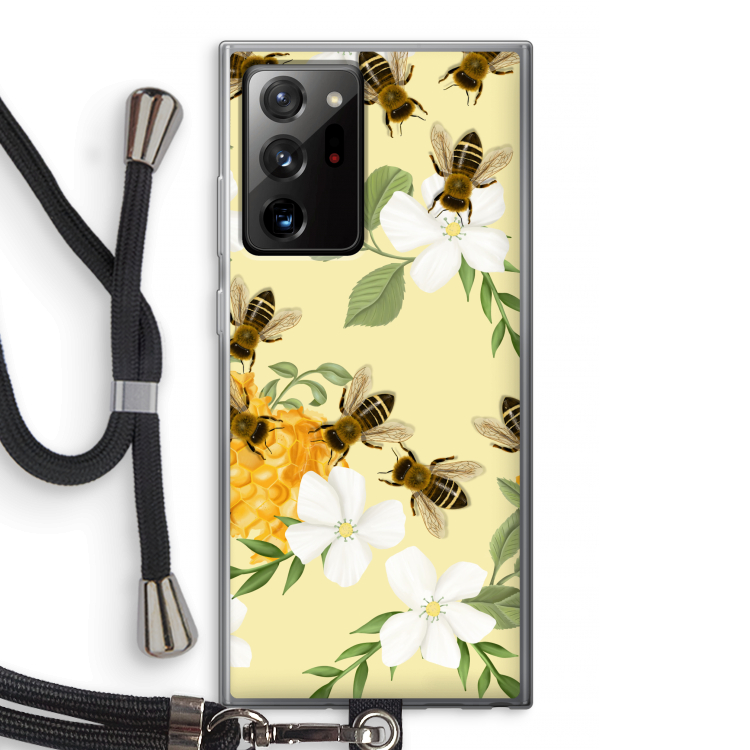 No flowers without bees: Samsung Galaxy Note 20 Ultra / Note 20 Ultra 5G Transparant Hoesje met koord