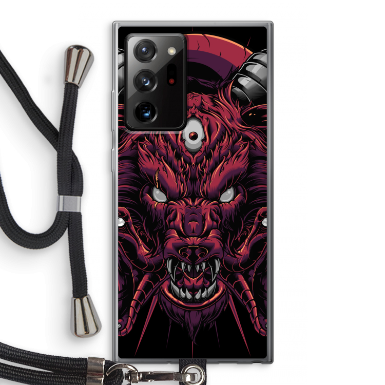Hell Hound and Serpents: Samsung Galaxy Note 20 Ultra / Note 20 Ultra 5G Transparant Hoesje met koord