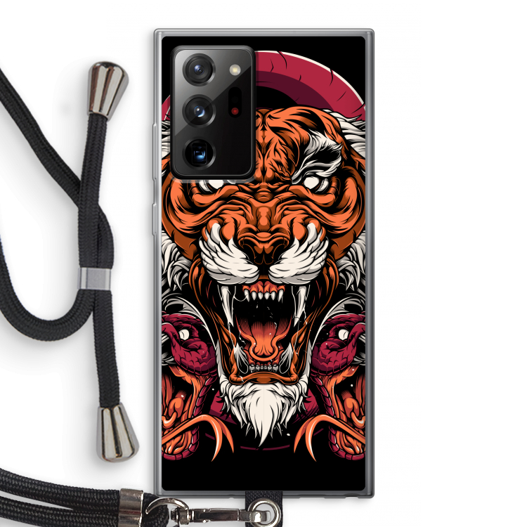 Tiger and Rattlesnakes: Samsung Galaxy Note 20 Ultra / Note 20 Ultra 5G Transparant Hoesje met koord
