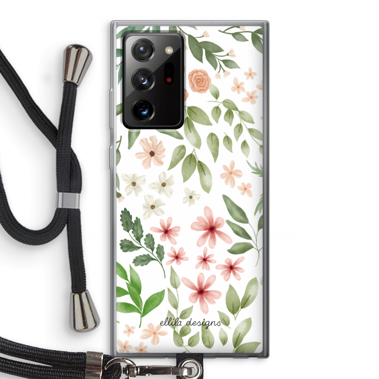 Botanical sweet flower heaven: Samsung Galaxy Note 20 Ultra / Note 20 Ultra 5G Transparant Hoesje met koord