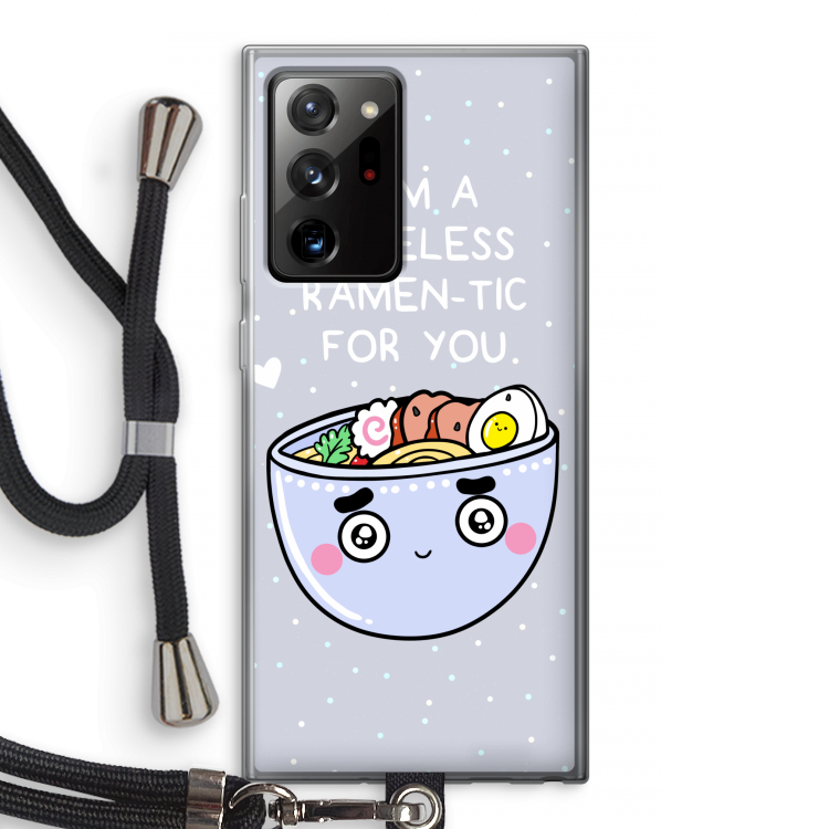I'm A Hopeless Ramen-Tic For You: Samsung Galaxy Note 20 Ultra / Note 20 Ultra 5G Transparant Hoesje met koord