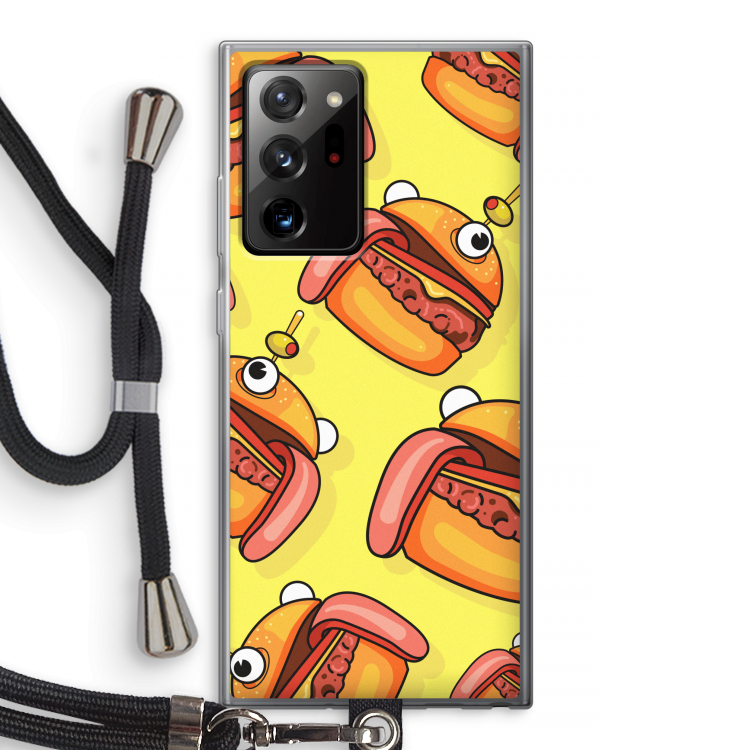Hamburger: Samsung Galaxy Note 20 Ultra / Note 20 Ultra 5G Transparant Hoesje met koord