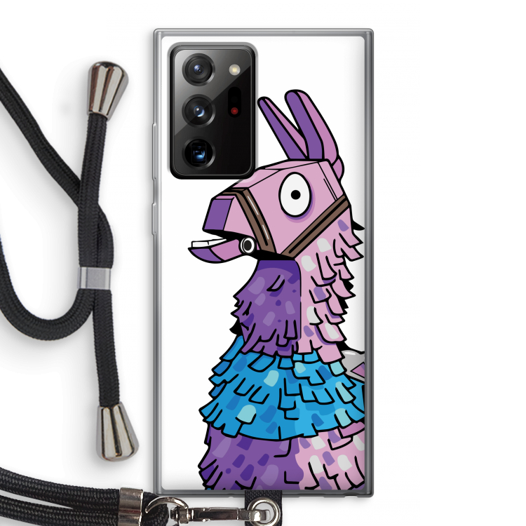 Lama: Samsung Galaxy Note 20 Ultra / Note 20 Ultra 5G Transparant Hoesje met koord