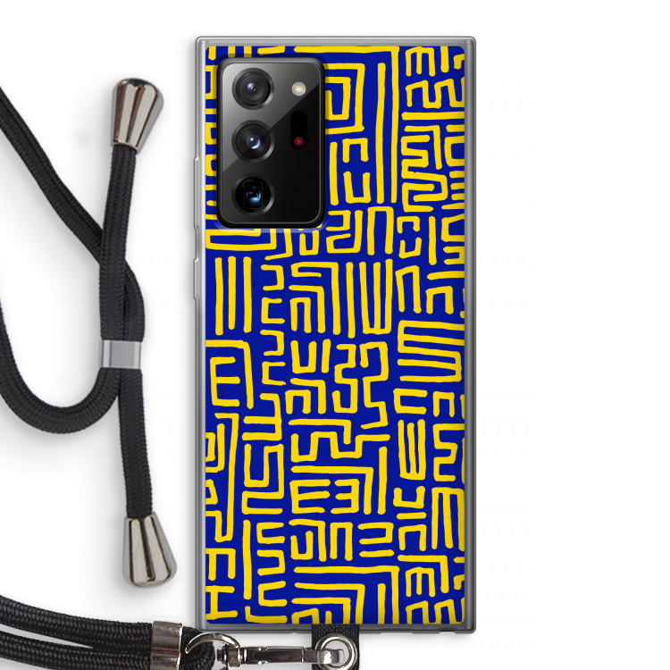 Majorelle Blue Print: Samsung Galaxy Note 20 Ultra / Note 20 Ultra 5G Transparant Hoesje met koord