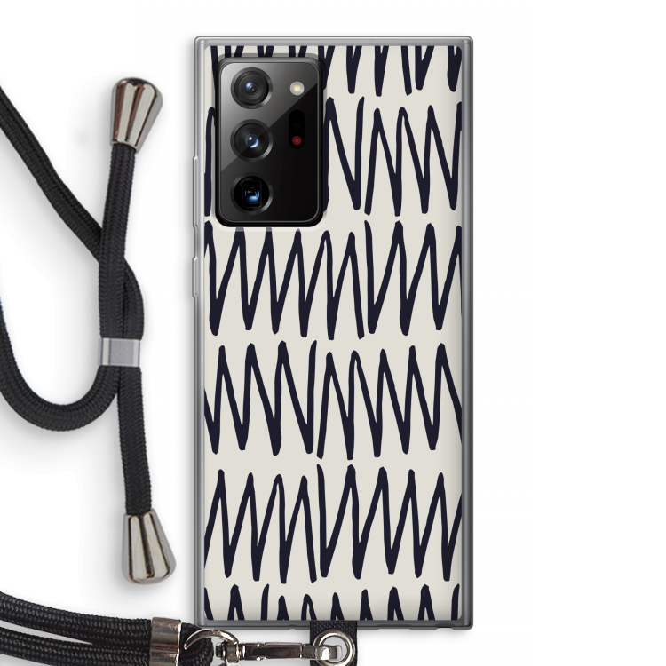 Marrakech Zigzag: Samsung Galaxy Note 20 Ultra / Note 20 Ultra 5G Transparant Hoesje met koord