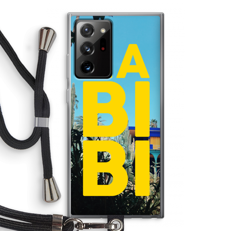 Habibi Majorelle : Samsung Galaxy Note 20 Ultra / Note 20 Ultra 5G Transparant Hoesje met koord