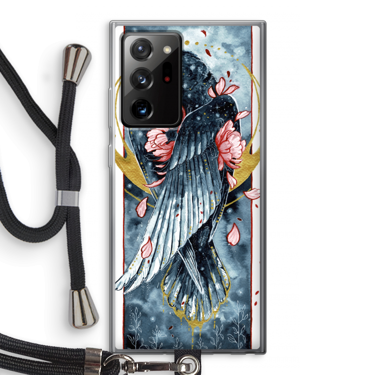 Golden Raven: Samsung Galaxy Note 20 Ultra / Note 20 Ultra 5G Transparant Hoesje met koord