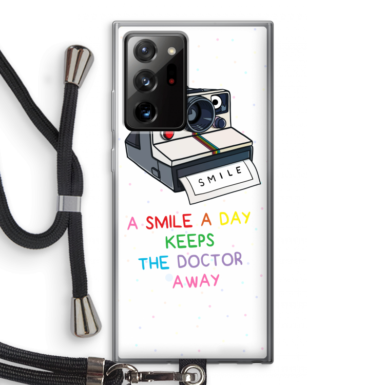 Smile: Samsung Galaxy Note 20 Ultra / Note 20 Ultra 5G Transparant Hoesje met koord