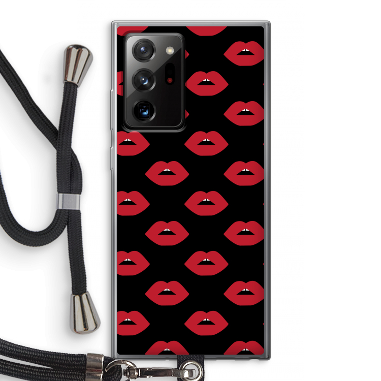 Lips: Samsung Galaxy Note 20 Ultra / Note 20 Ultra 5G Transparant Hoesje met koord
