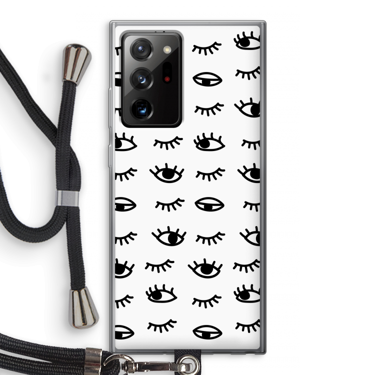 Eye pattern #2: Samsung Galaxy Note 20 Ultra / Note 20 Ultra 5G Transparant Hoesje met koord