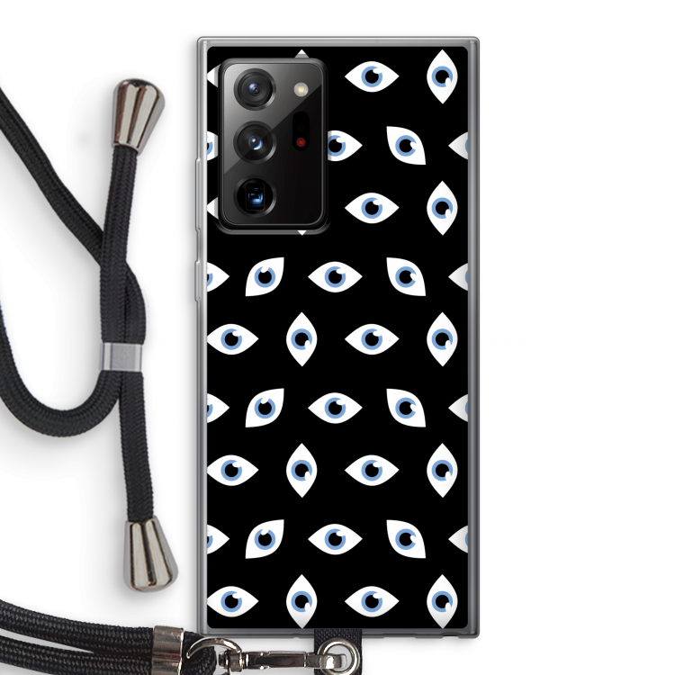 Eyes pattern: Samsung Galaxy Note 20 Ultra / Note 20 Ultra 5G Transparant Hoesje met koord