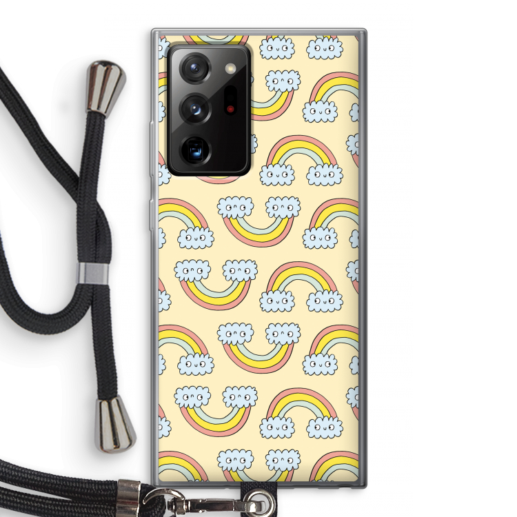 Regenboog: Samsung Galaxy Note 20 Ultra / Note 20 Ultra 5G Transparant Hoesje met koord