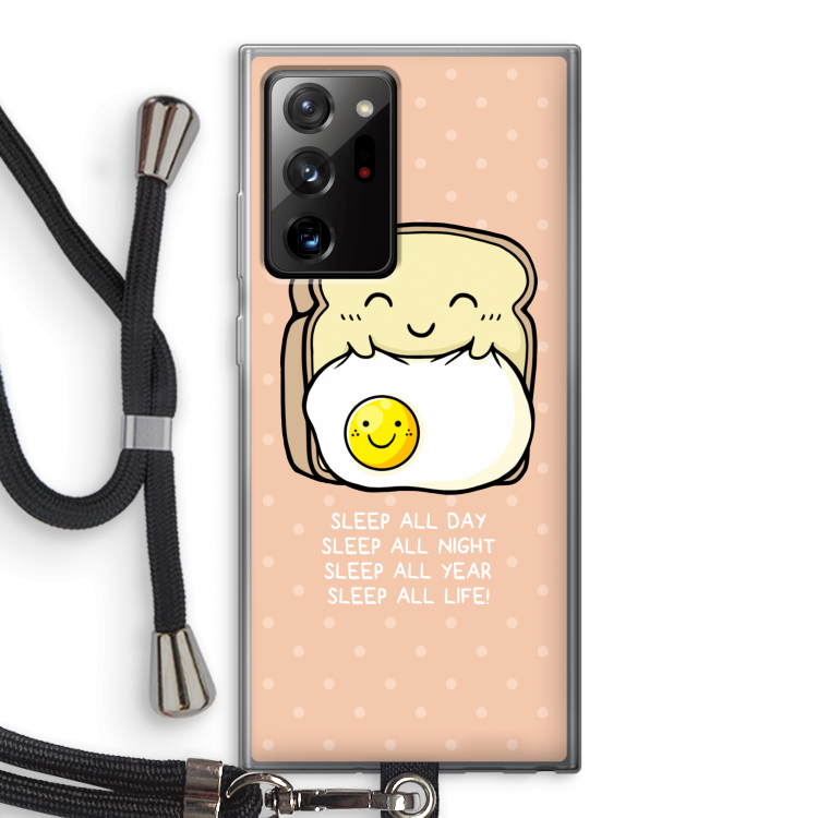 Sleep All Day: Samsung Galaxy Note 20 Ultra / Note 20 Ultra 5G Transparant Hoesje met koord