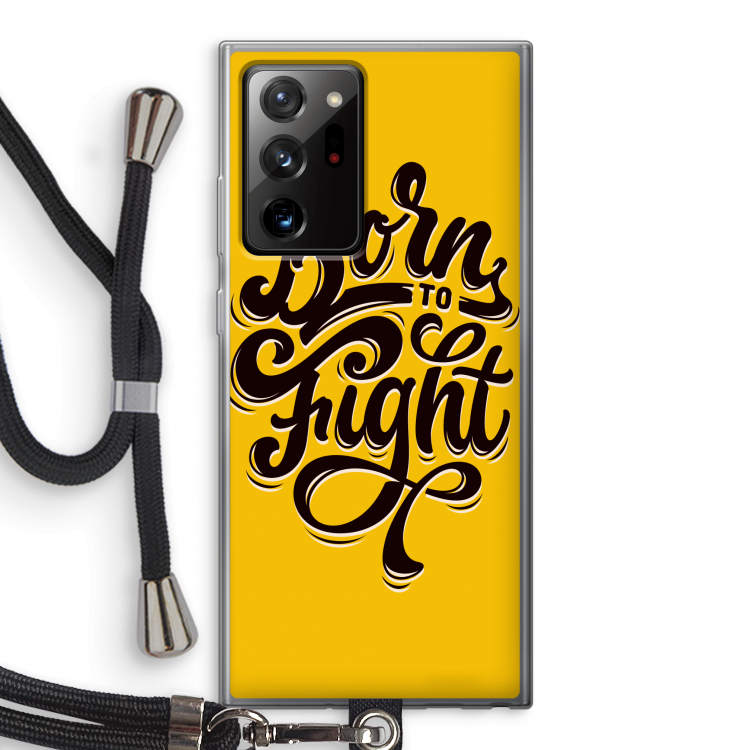 Born to Fight: Samsung Galaxy Note 20 Ultra / Note 20 Ultra 5G Transparant Hoesje met koord