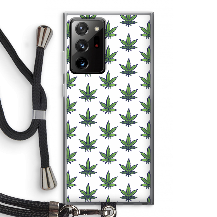 Weed: Samsung Galaxy Note 20 Ultra / Note 20 Ultra 5G Transparant Hoesje met koord