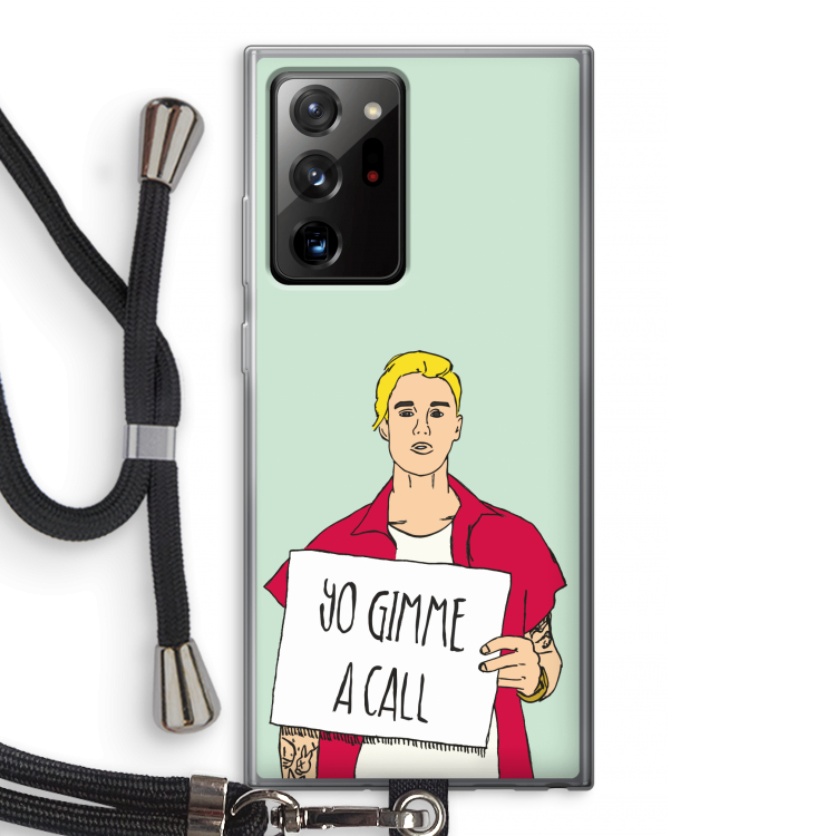 Gimme a call: Samsung Galaxy Note 20 Ultra / Note 20 Ultra 5G Transparant Hoesje met koord