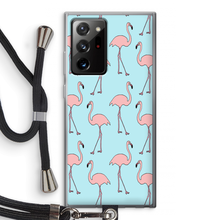 Anything Flamingoes: Samsung Galaxy Note 20 Ultra / Note 20 Ultra 5G Transparant Hoesje met koord