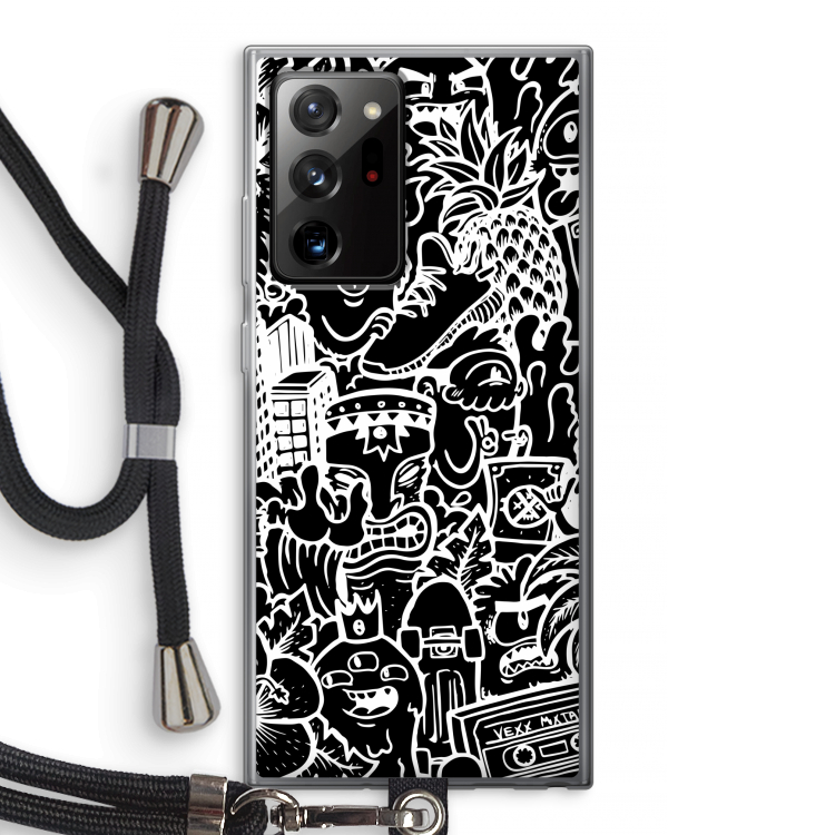 Vexx Black Mixtape: Samsung Galaxy Note 20 Ultra / Note 20 Ultra 5G Transparant Hoesje met koord