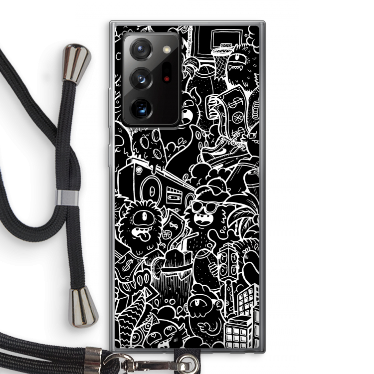 Vexx Black City : Samsung Galaxy Note 20 Ultra / Note 20 Ultra 5G Transparant Hoesje met koord
