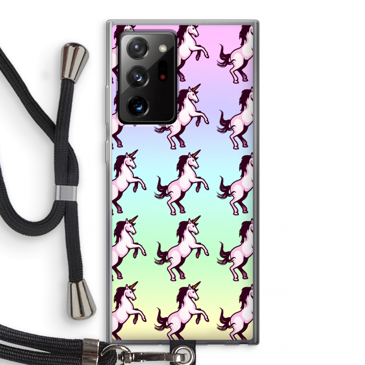 Musketon Unicorn: Samsung Galaxy Note 20 Ultra / Note 20 Ultra 5G Transparant Hoesje met koord