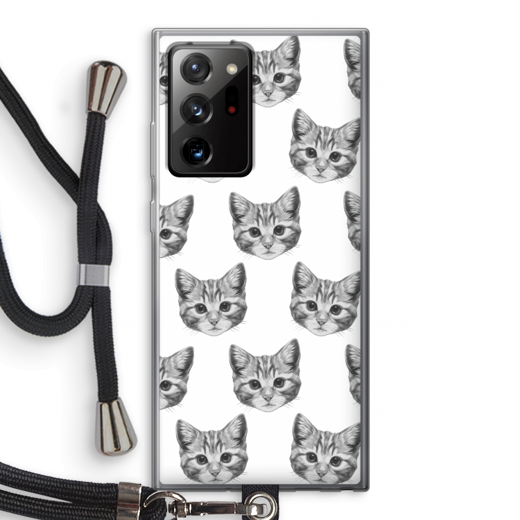 Kitten: Samsung Galaxy Note 20 Ultra / Note 20 Ultra 5G Transparant Hoesje met koord