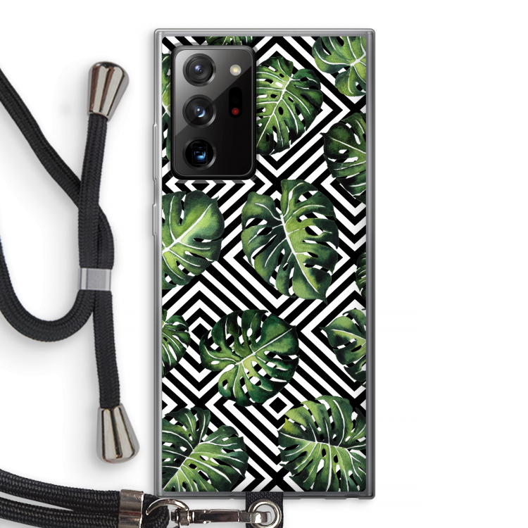 Geometrische jungle: Samsung Galaxy Note 20 Ultra / Note 20 Ultra 5G Transparant Hoesje met koord