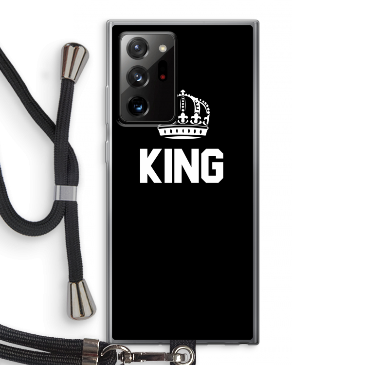 King zwart: Samsung Galaxy Note 20 Ultra / Note 20 Ultra 5G Transparant Hoesje met koord