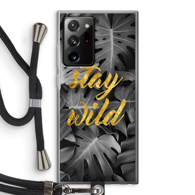 Stay wild: Samsung Galaxy Note 20 Ultra / Note 20 Ultra 5G Transparant Hoesje met koord